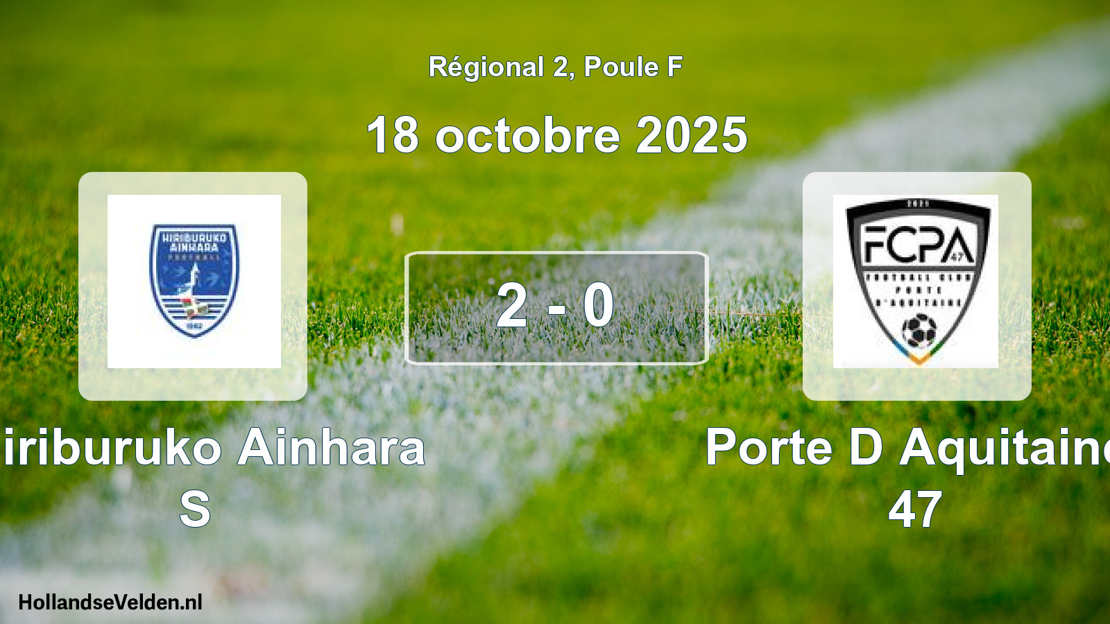 Gespeelde wedstrijd: Hiriburuko Ainhara S - Porte D Aquitaine 47 2 - 0 (18 oktober 2025)