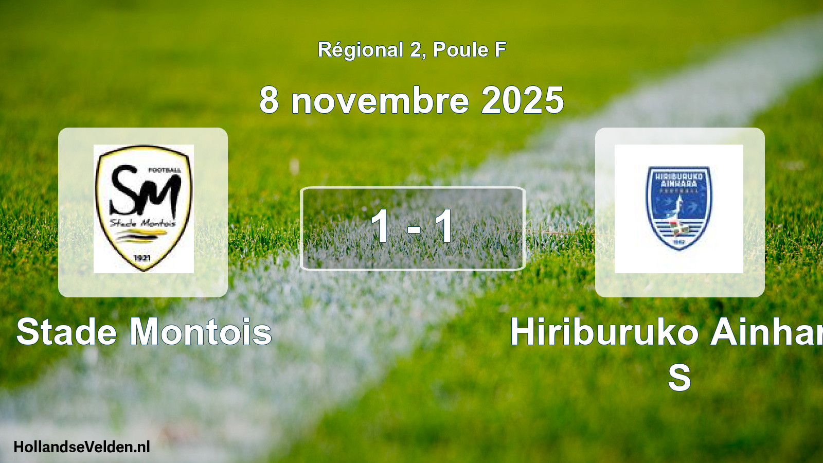 Match joué: Stade Montois - Hiriburuko Ainhara S 1 - 1 (8 novembre 2025)
