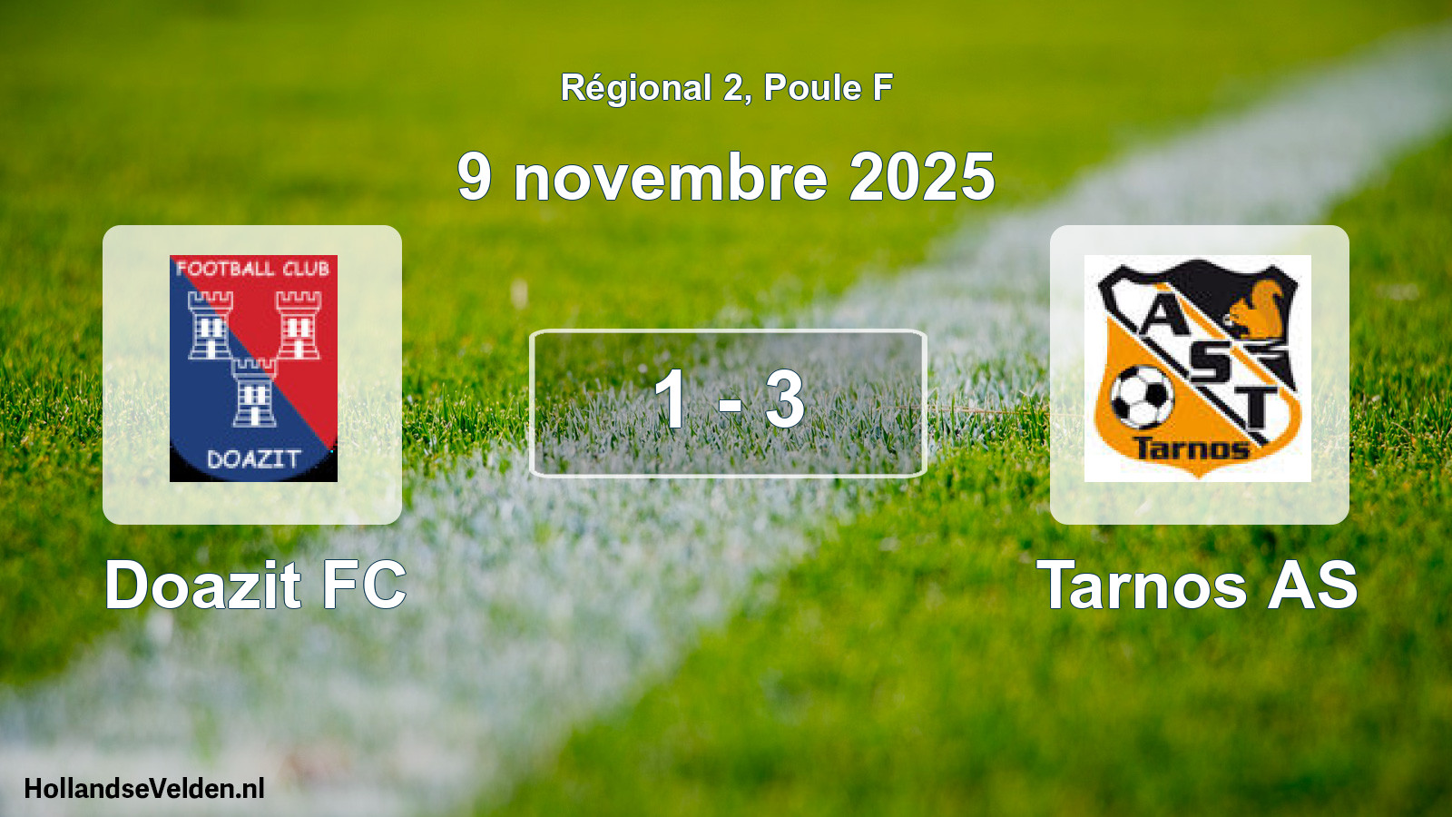Total number of matches played: Doazit FC - Tarnos AS 1 - 3 (9 November 2025)