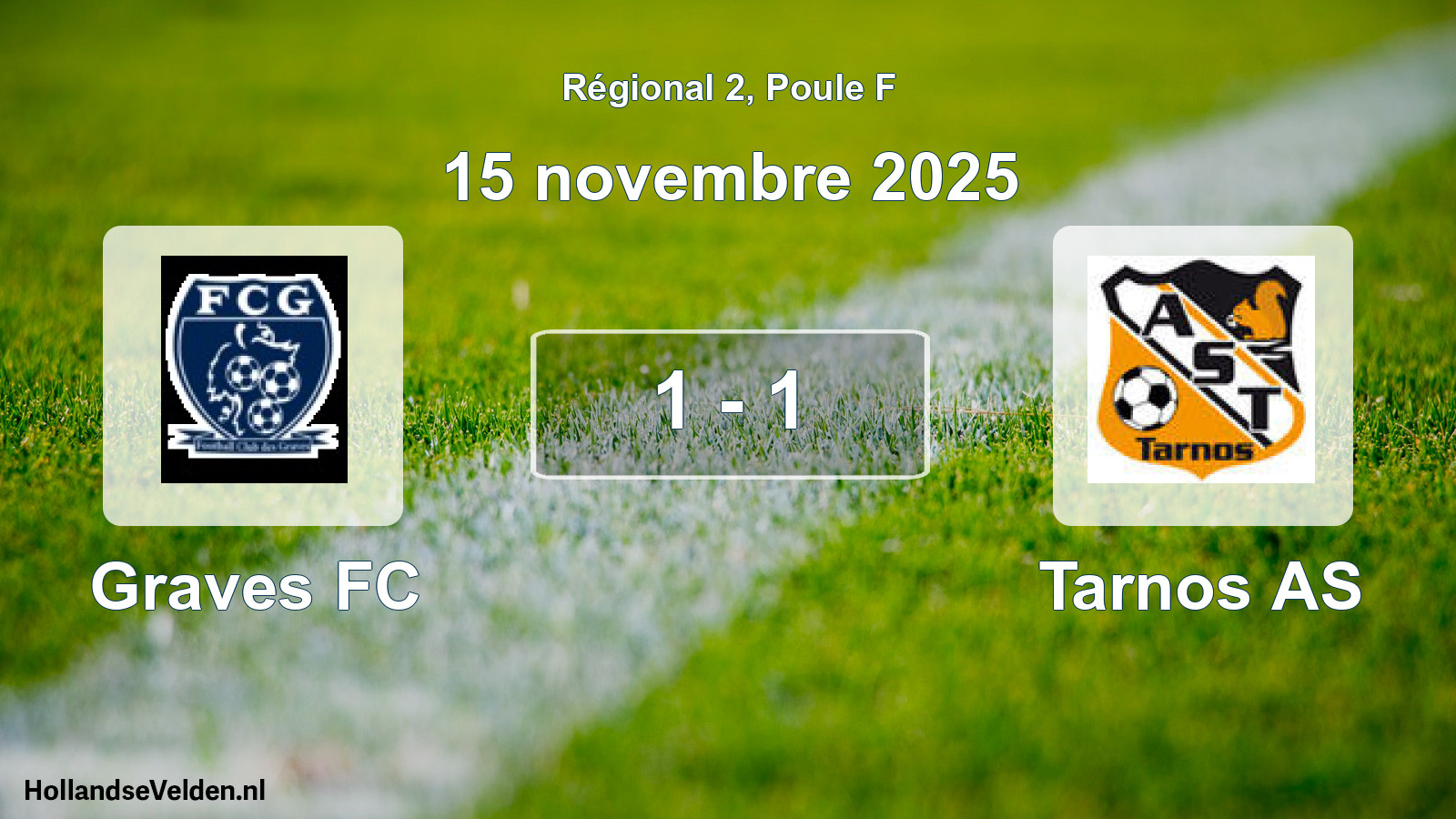 Match joué: Graves FC - Tarnos AS 1 - 1 (15 novembre 2025)