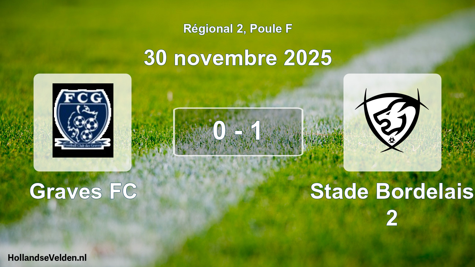 Match joué: Graves FC - Stade Bordelais 2 0 - 1 (30 novembre 2025)