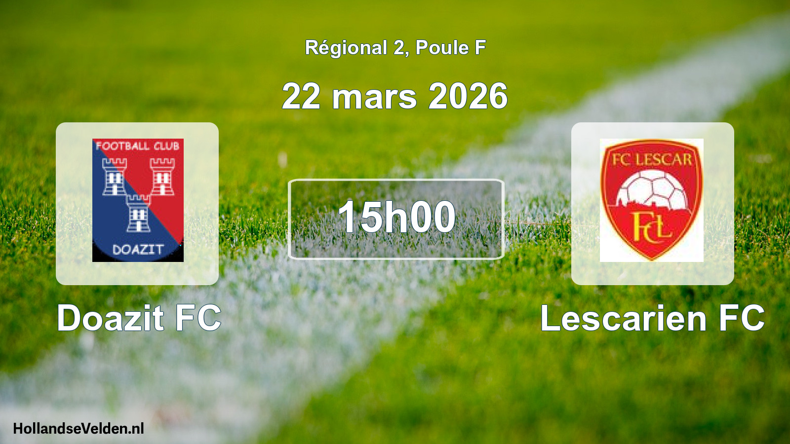 Match programmé: Doazit FC - Lescarien FC (22 mars 2026)