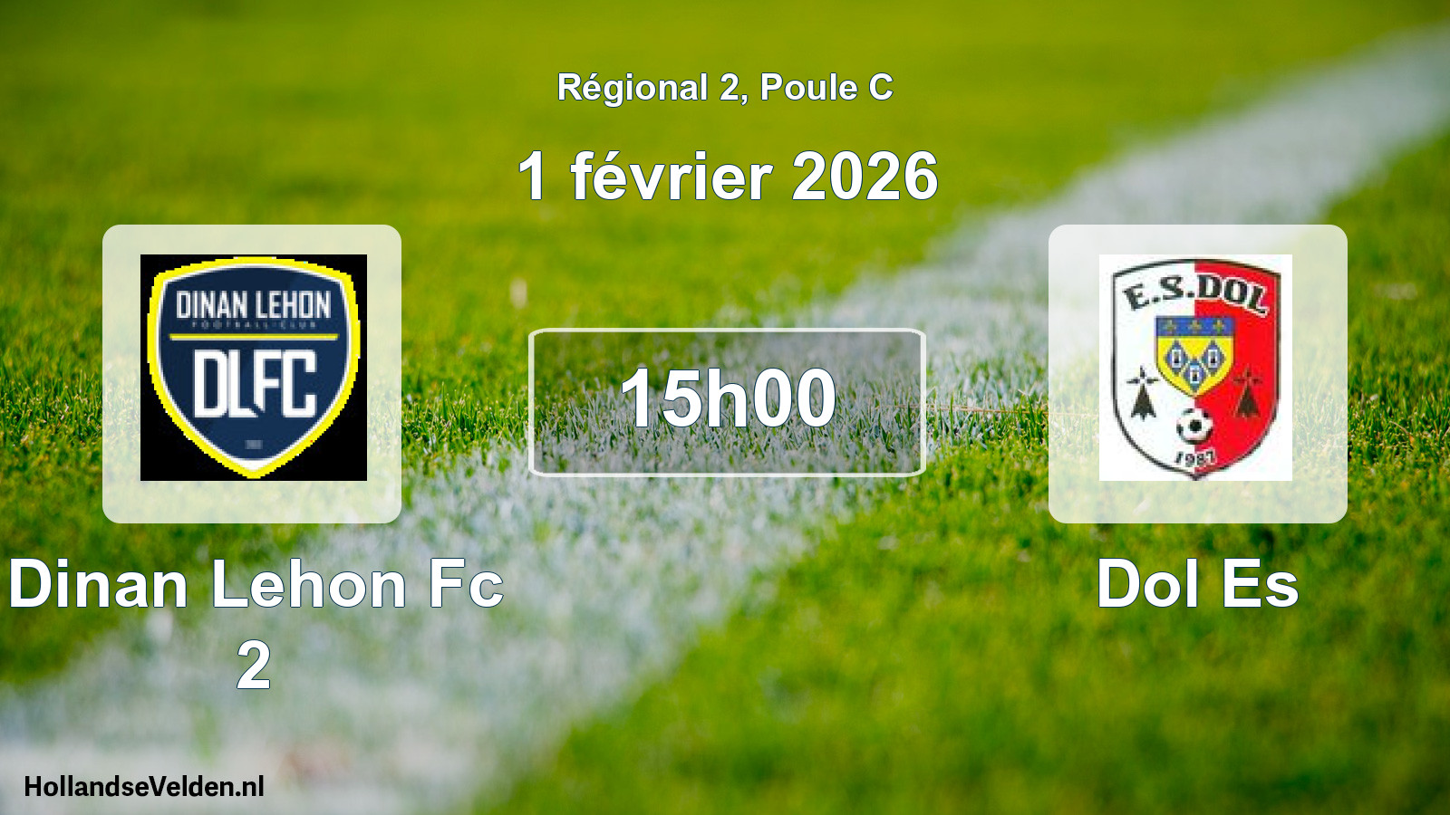 Geplande wedstrijd: Dinan Lehon Fc 2 - Dol Es (1 février 2026)