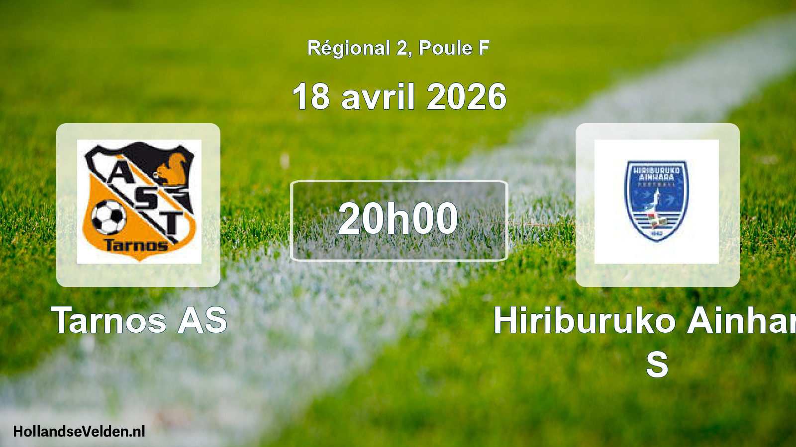 Match programmé: Tarnos AS - Hiriburuko Ainhara S (18 avril 2026)