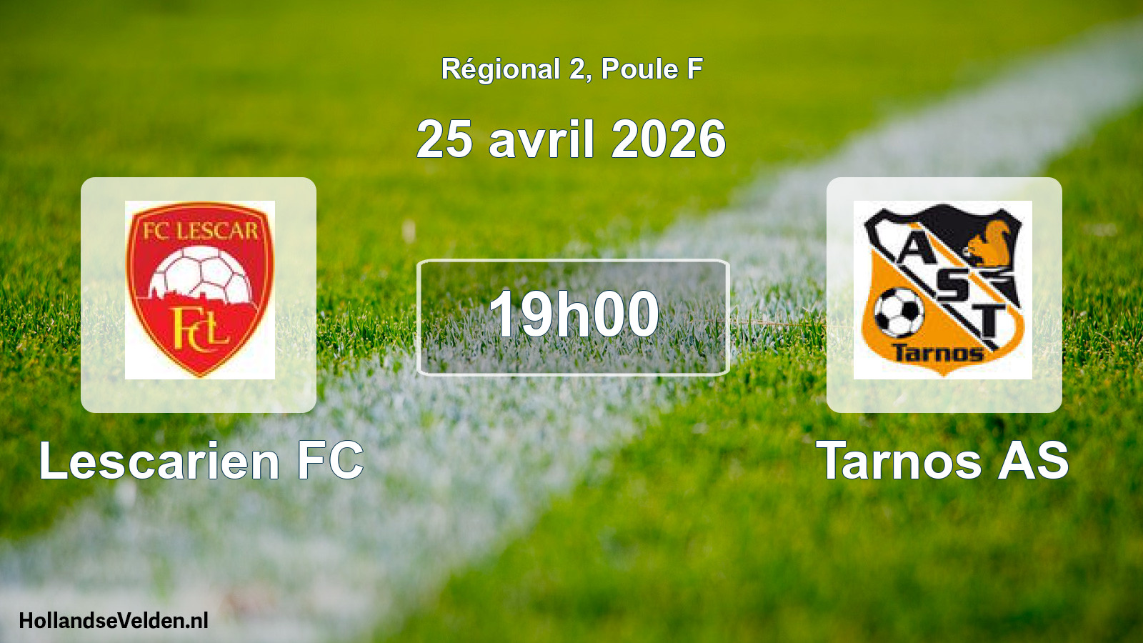 Match programmé: Lescarien FC - Tarnos AS (25 avril 2026)