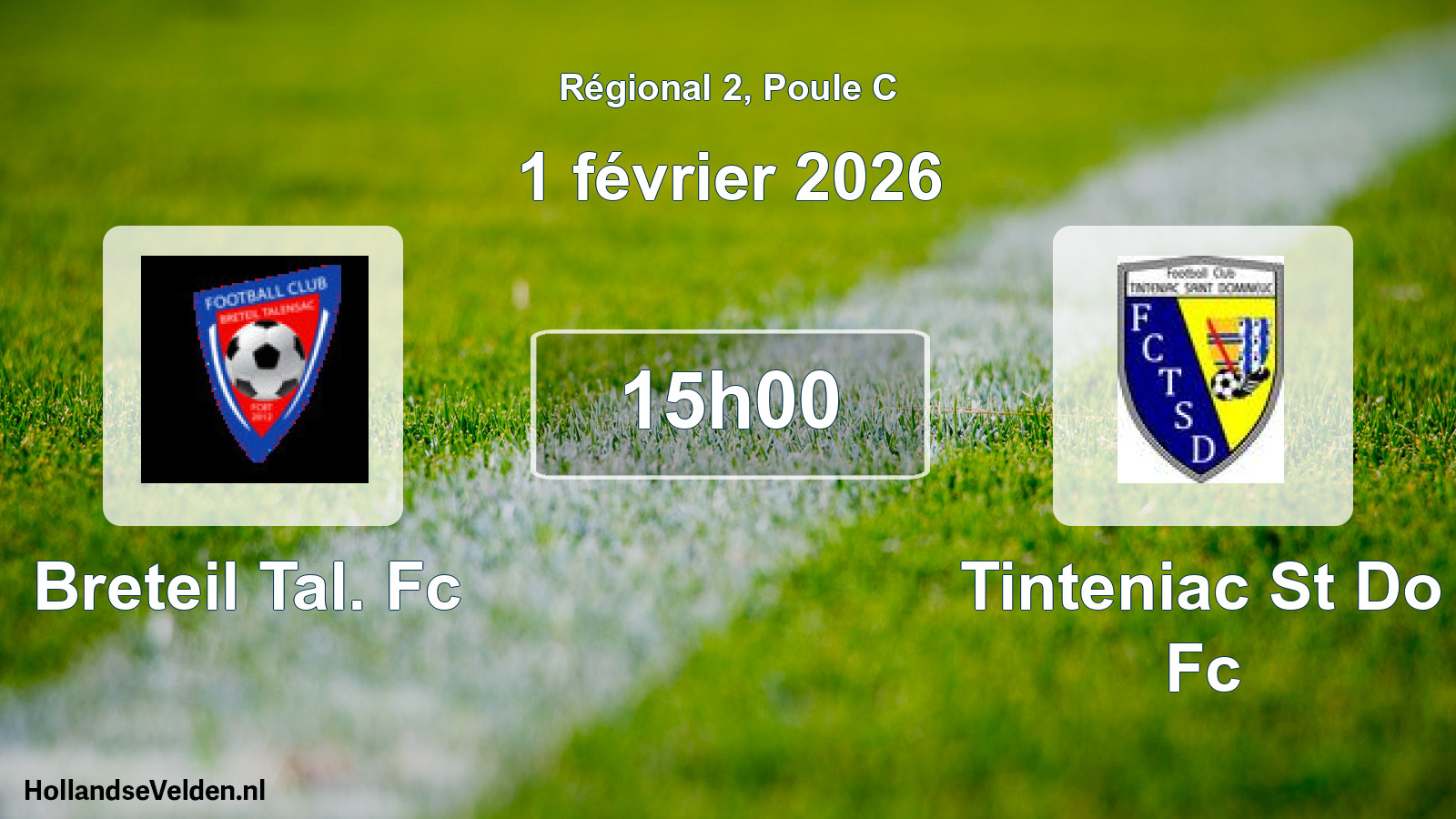 Geplande wedstrijd: Breteil Tal. Fc - Tinteniac St Do Fc (1 février 2026)
