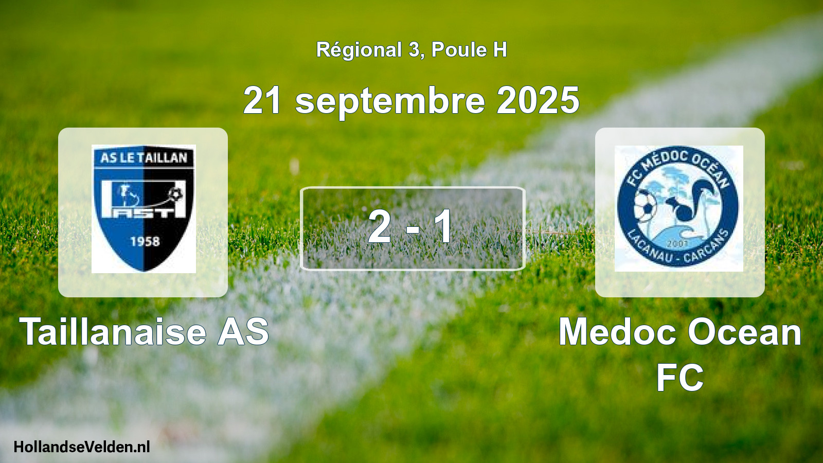 Gespeelde wedstrijd: Taillanaise AS - Medoc Ocean FC 2 - 1 (21 september 2025)