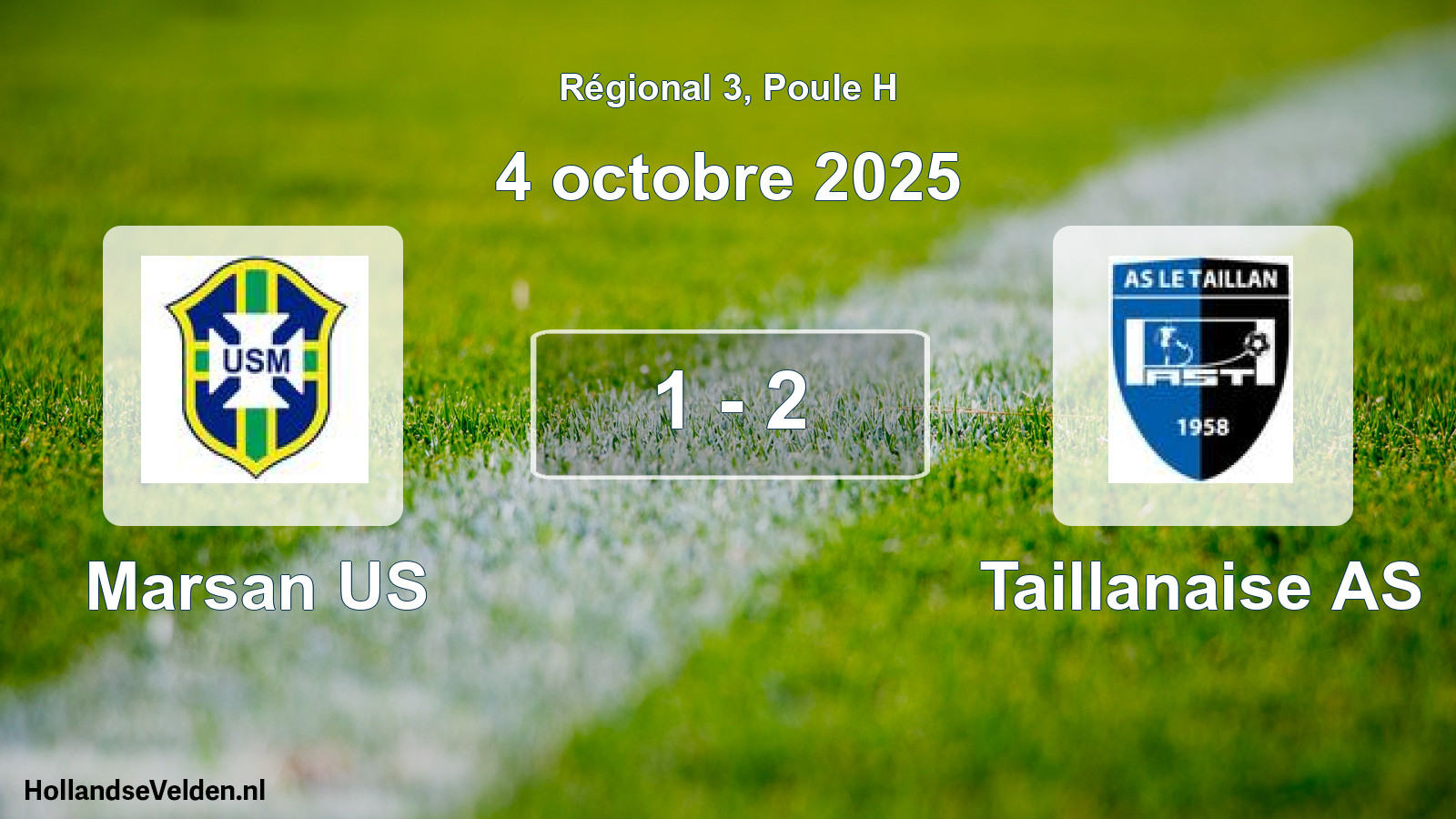 Match joué: Marsan US - Taillanaise AS 1 - 2 (4 octobre 2025)