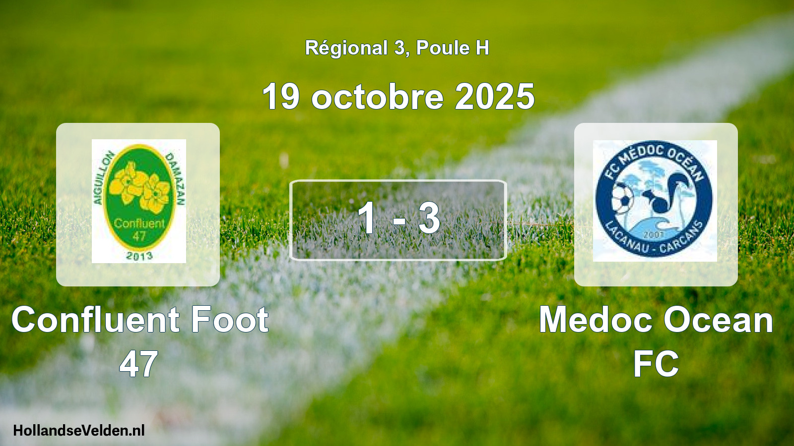Total number of matches played: Confluent Foot 47 - Medoc Ocean FC 1 - 3 (19 October 2025)