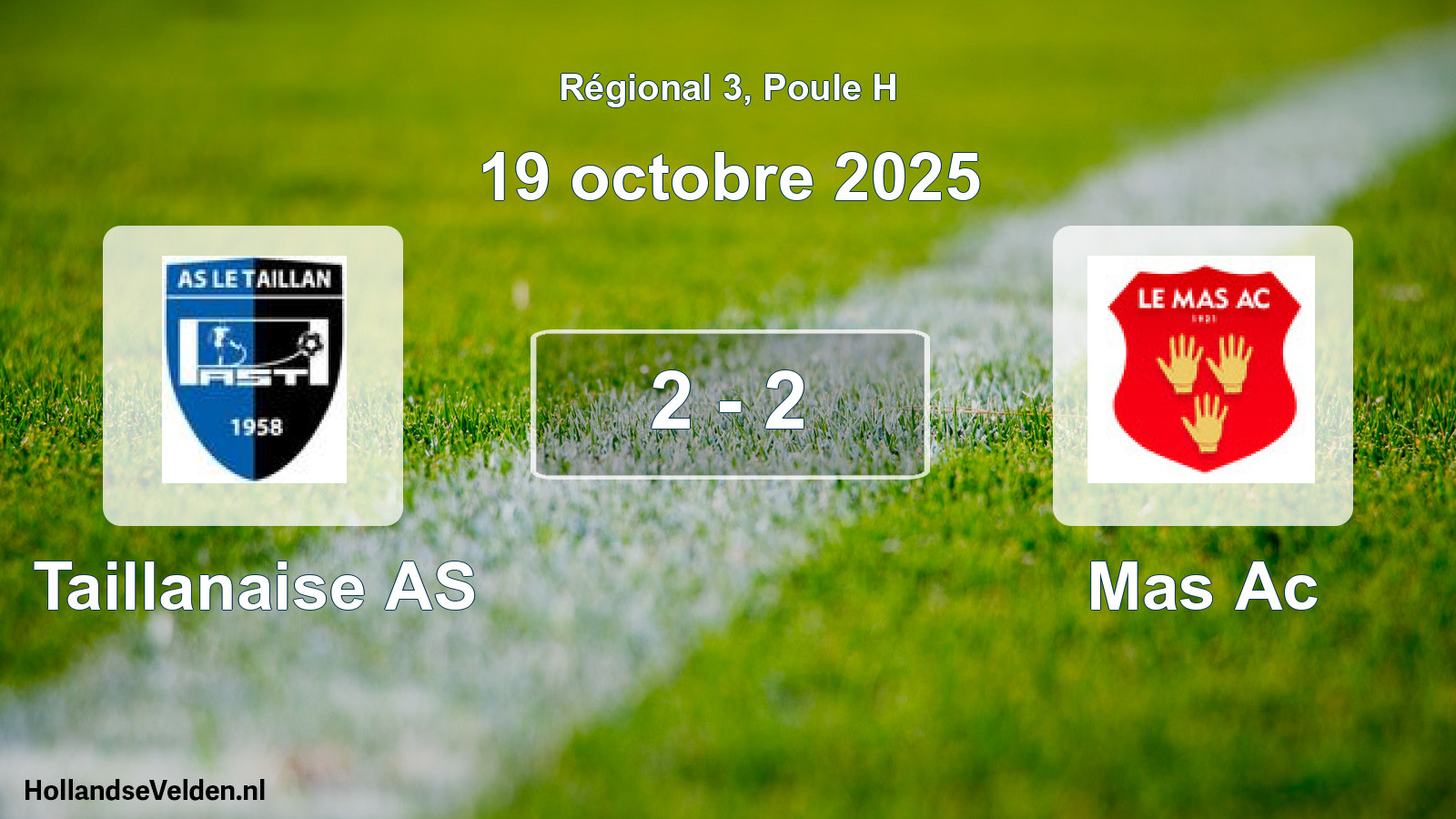 Match joué: Taillanaise AS - Mas Ac 2 - 2 (19 octobre 2025)