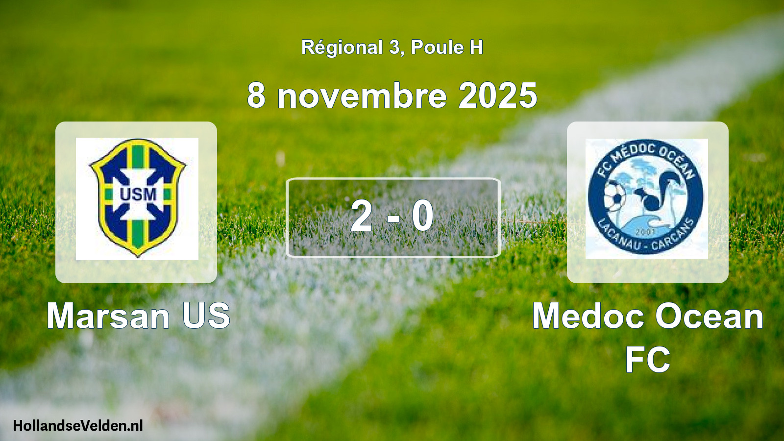 Match joué: Marsan US - Medoc Ocean FC 2 - 0 (8 novembre 2025)