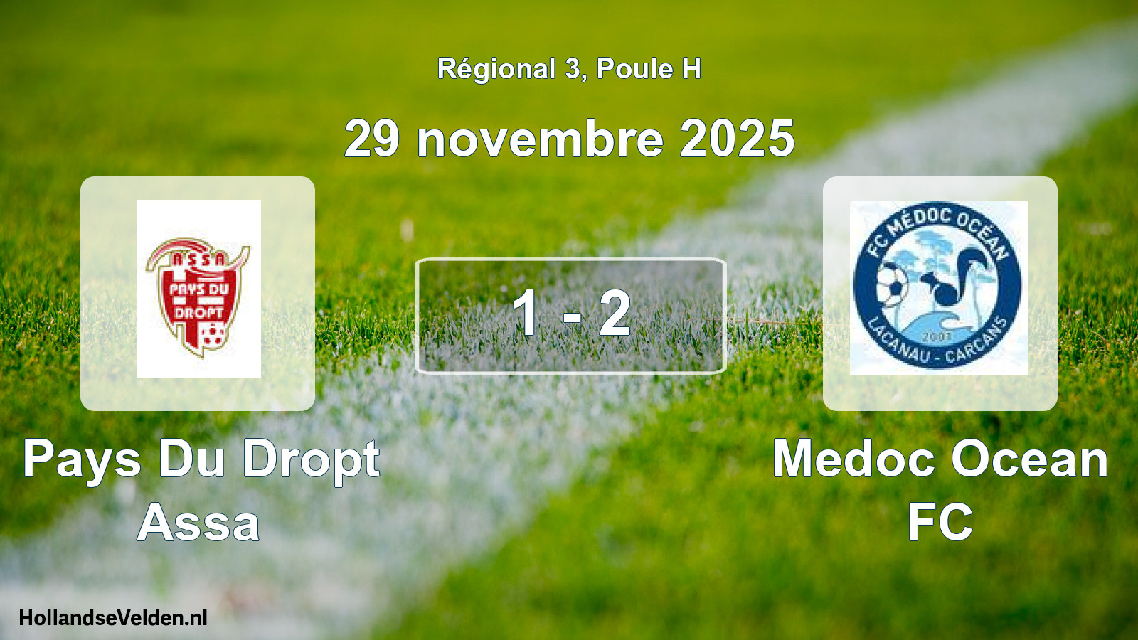 Total number of matches played: Pays Du Dropt Assa - Medoc Ocean FC 1 - 2 (29 November 2025)