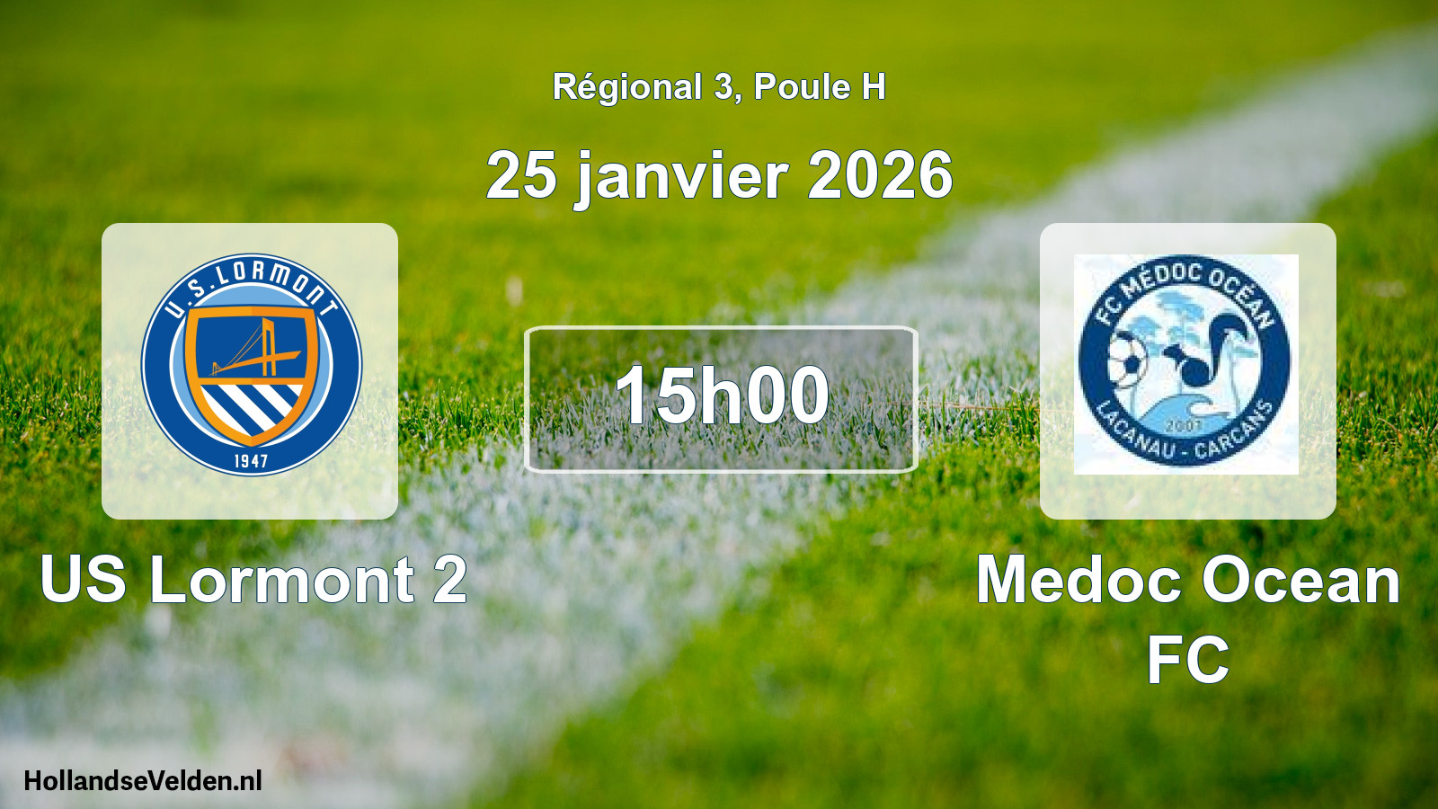 Scheduled Match: US Lormont 2 - Medoc Ocean FC (25 January 2026)