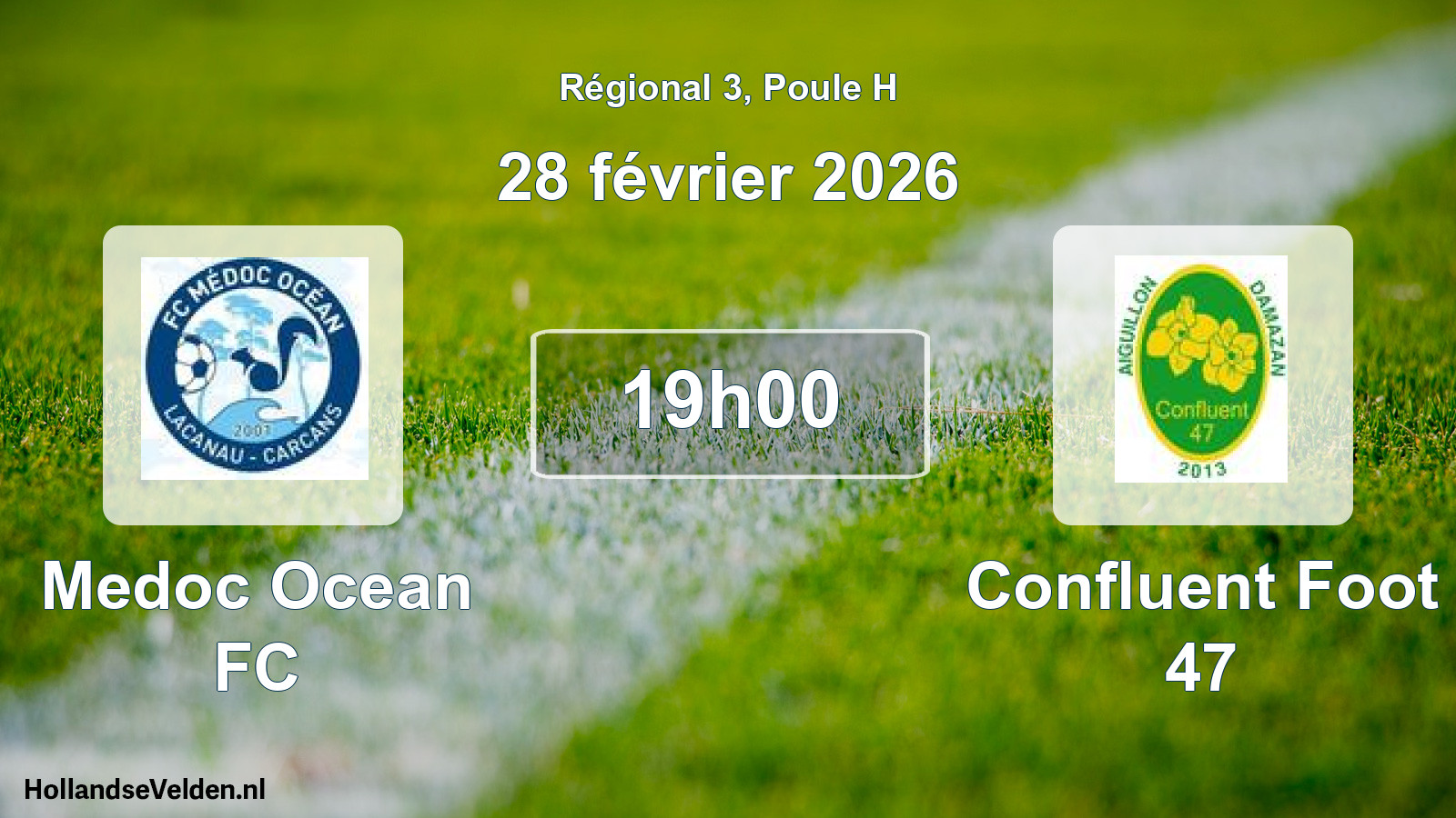 Geplande wedstrijd: Medoc Ocean FC - Confluent Foot 47 (28 februari 2026)