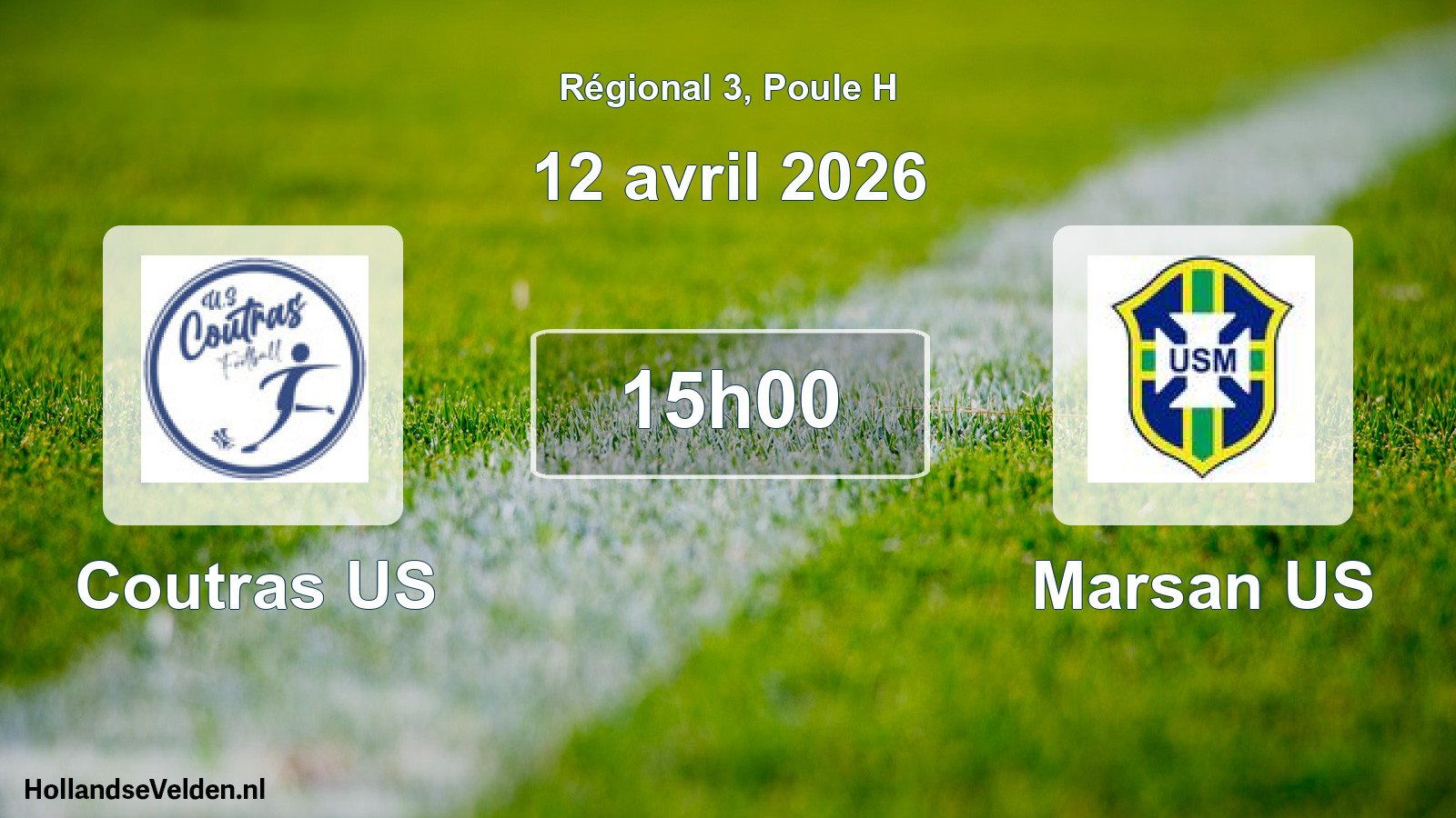 Geplande wedstrijd: Coutras US - Marsan US (12 april 2026)