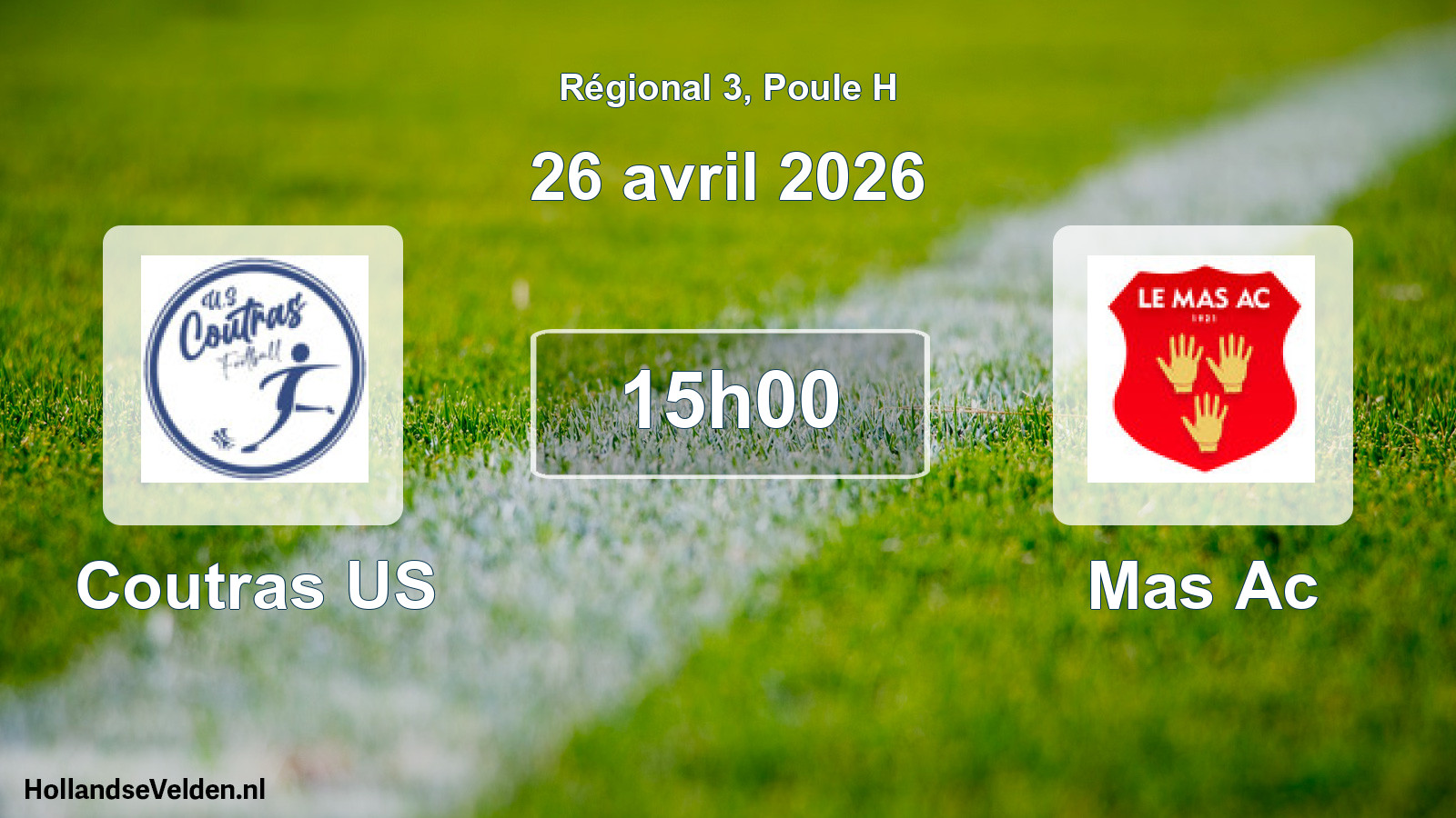 Scheduled Match: Coutras US - Mas Ac (26 April 2026)