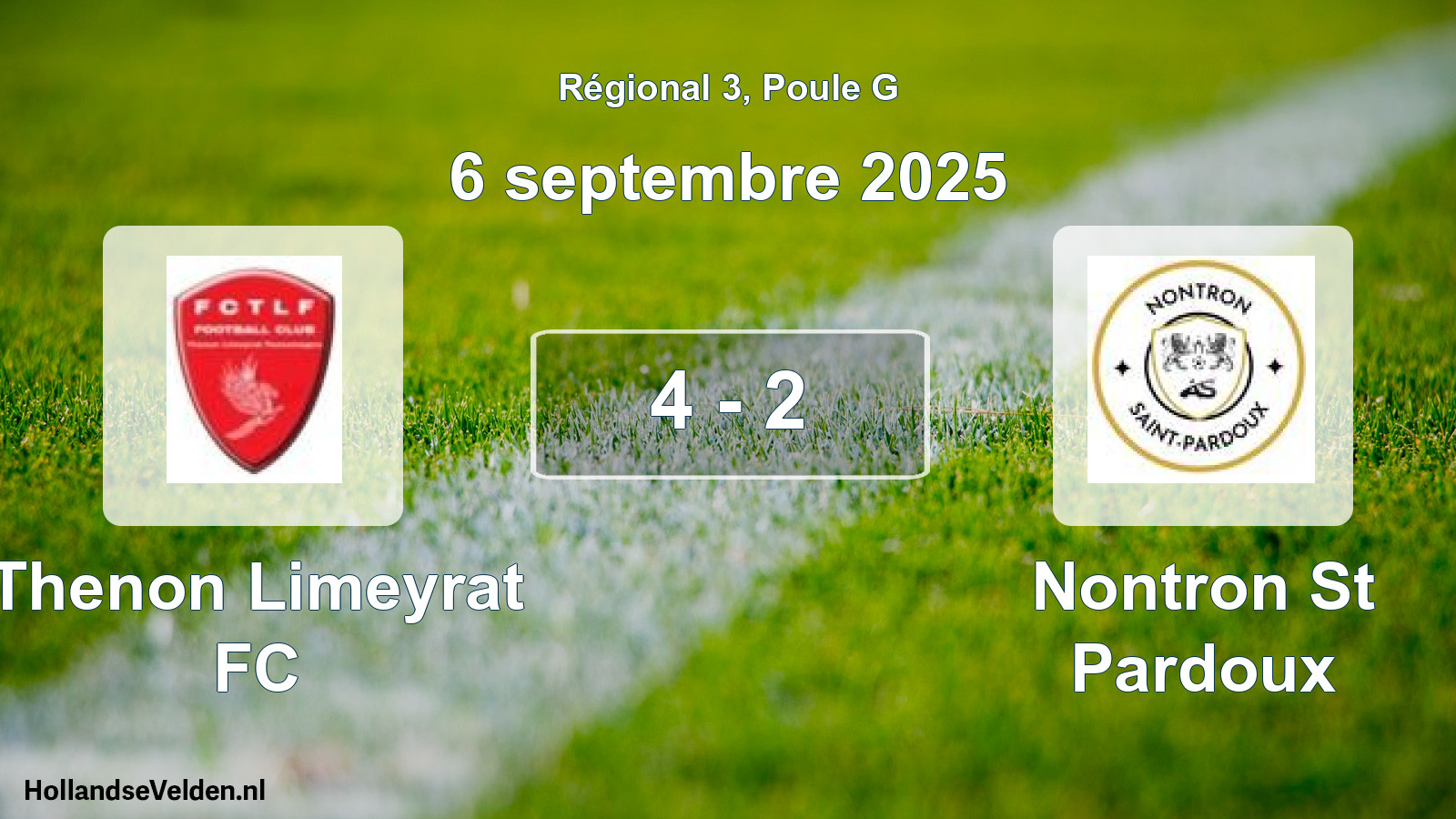 Match joué: Thenon Limeyrat FC - Nontron St Pardoux 4 - 2 (6 septembre 2025)