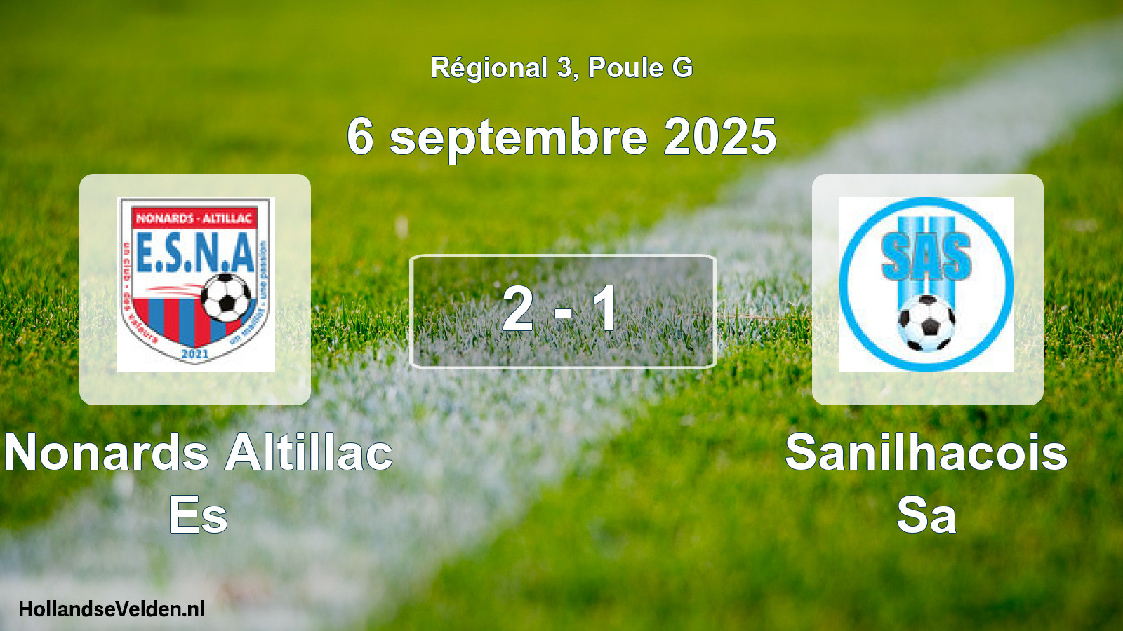 Match joué: Nonards Altillac Es - Sanilhacois Sa 2 - 1 (6 septembre 2025)