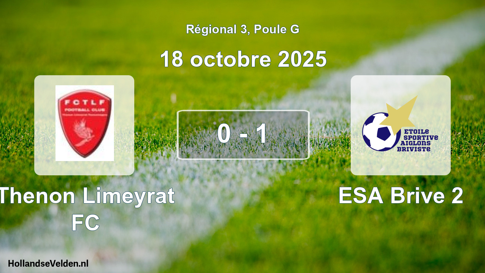 Match joué: Thenon Limeyrat FC - ESA Brive 2 0 - 1 (18 octobre 2025)