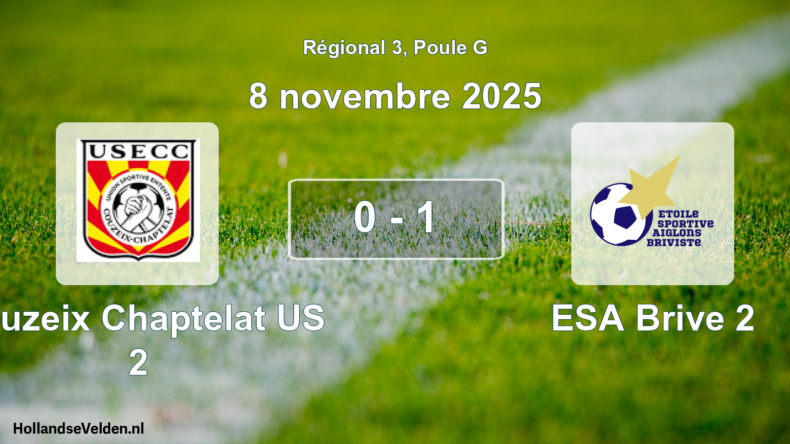 Total number of matches played: Couzeix Chaptelat US 2 - ESA Brive 2 0 - 1 (8 November 2025)
