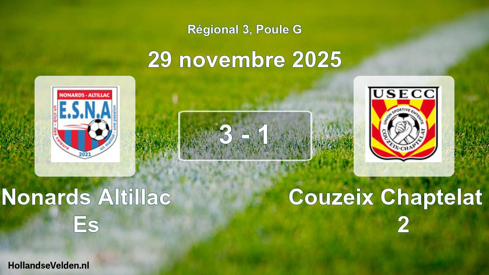 Match joué: Nonards Altillac Es - Couzeix Chaptelat US 2 3 - 1 (29 novembre 2025)