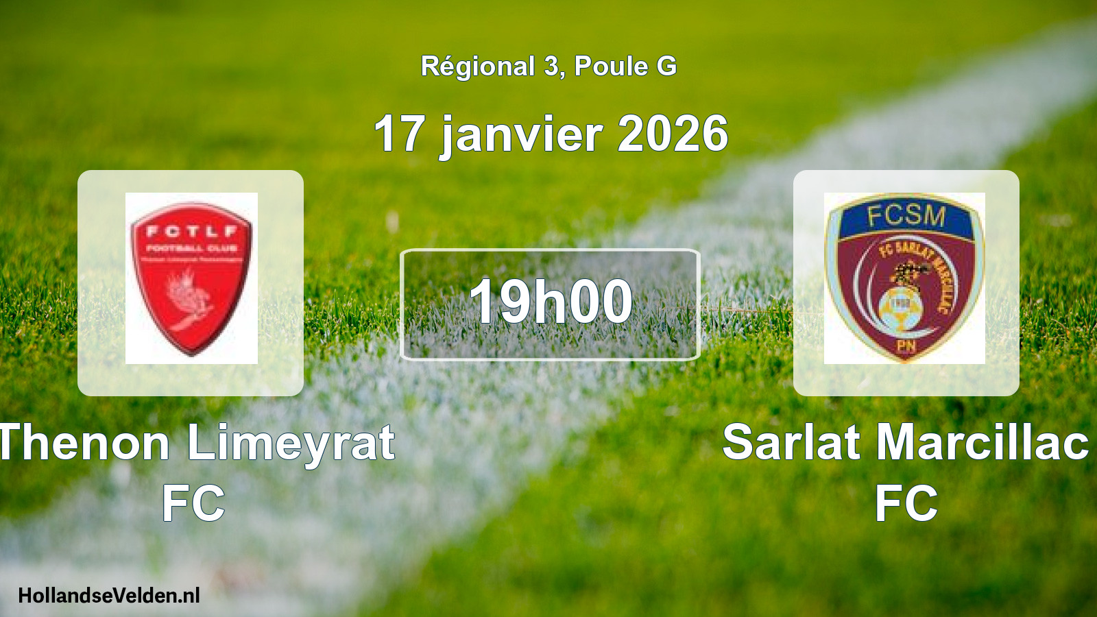 Match programmé: Thenon Limeyrat FC - Sarlat Marcillac FC (17 janvier 2026)