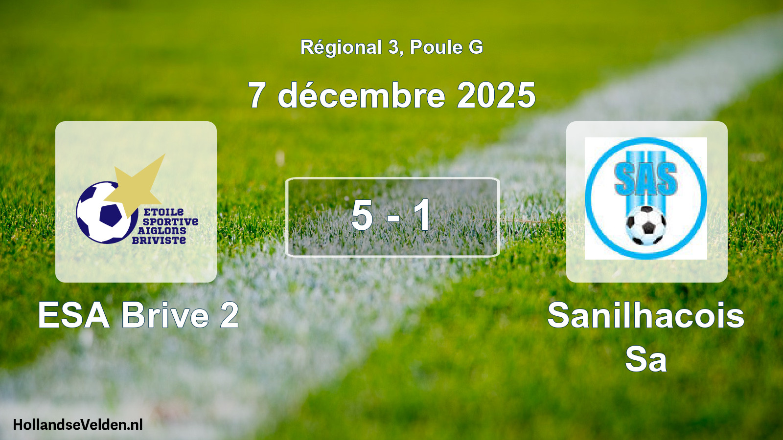 Match joué: ESA Brive 2 - Sanilhacois Sa 5 - 1 (7 décembre 2025)