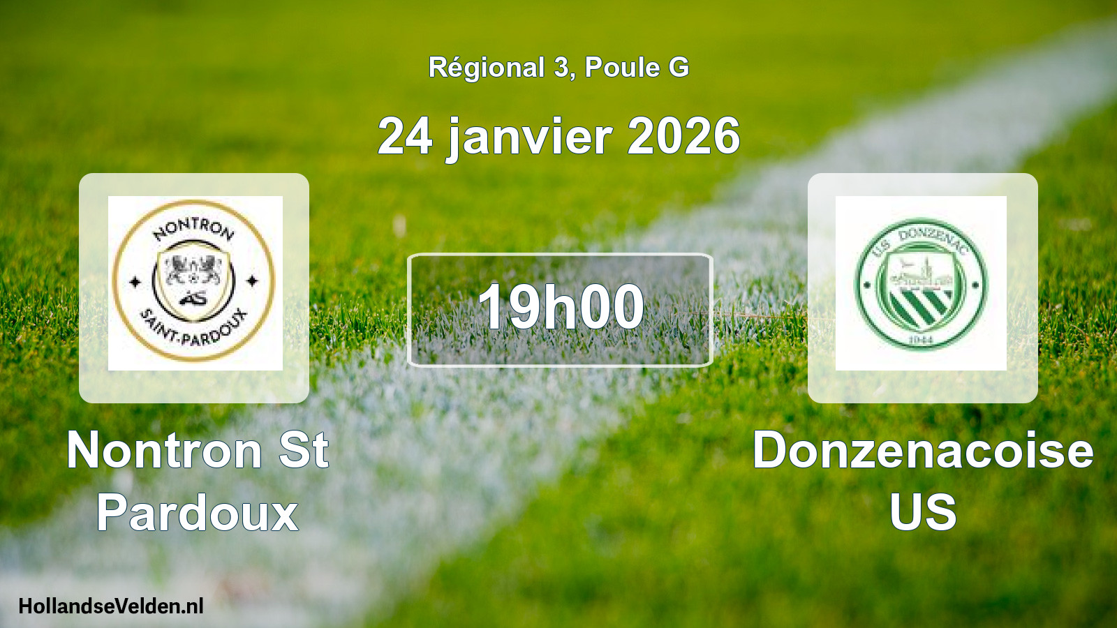 Match programmé: Nontron St Pardoux - Donzenacoise US (24 janvier 2026)