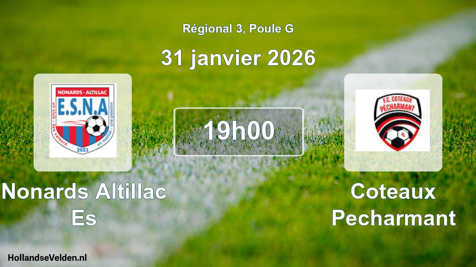 Match programmé: Nonards Altillac Es - Coteaux Pecharmant (31 janvier 2026)
