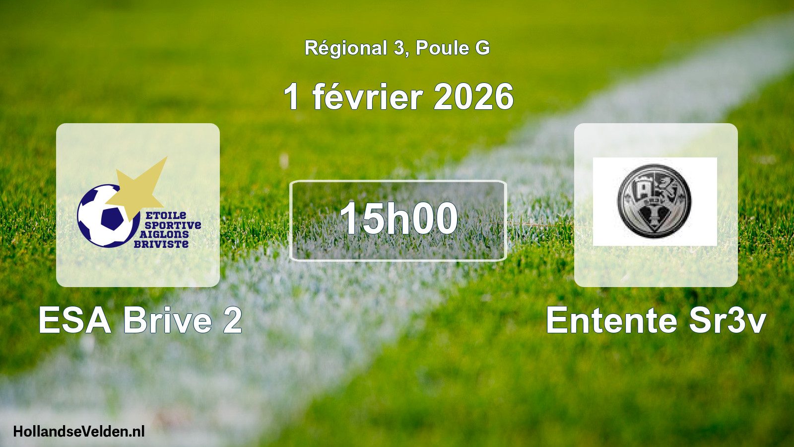 Scheduled Match: ESA Brive 2 - Entente Sr3v (1 February 2026)