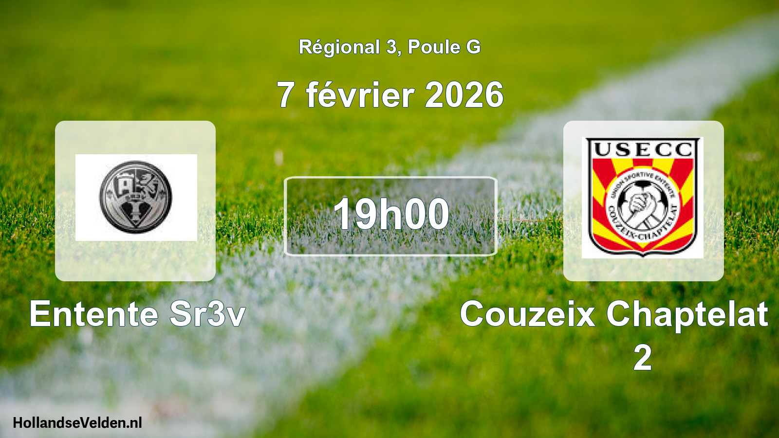 Match programmé: Entente Sr3v - Couzeix Chaptelat US 2 (7 février 2026)
