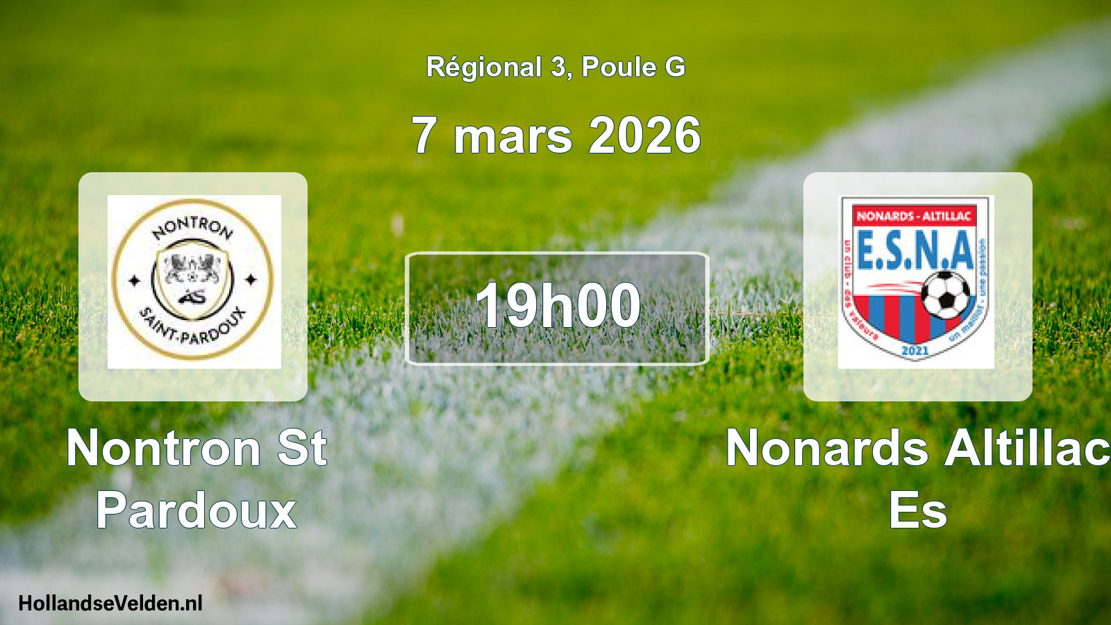 Match programmé: Nontron St Pardoux - Nonards Altillac Es (7 mars 2026)