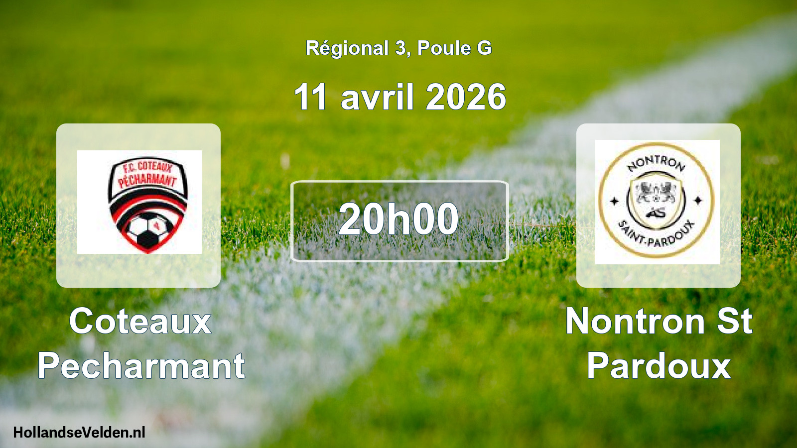 Match programmé: Coteaux Pecharmant - Nontron St Pardoux (11 avril 2026)