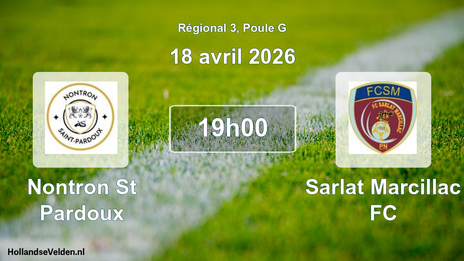 Scheduled Match: Nontron St Pardoux - Sarlat Marcillac FC (18 April 2026)