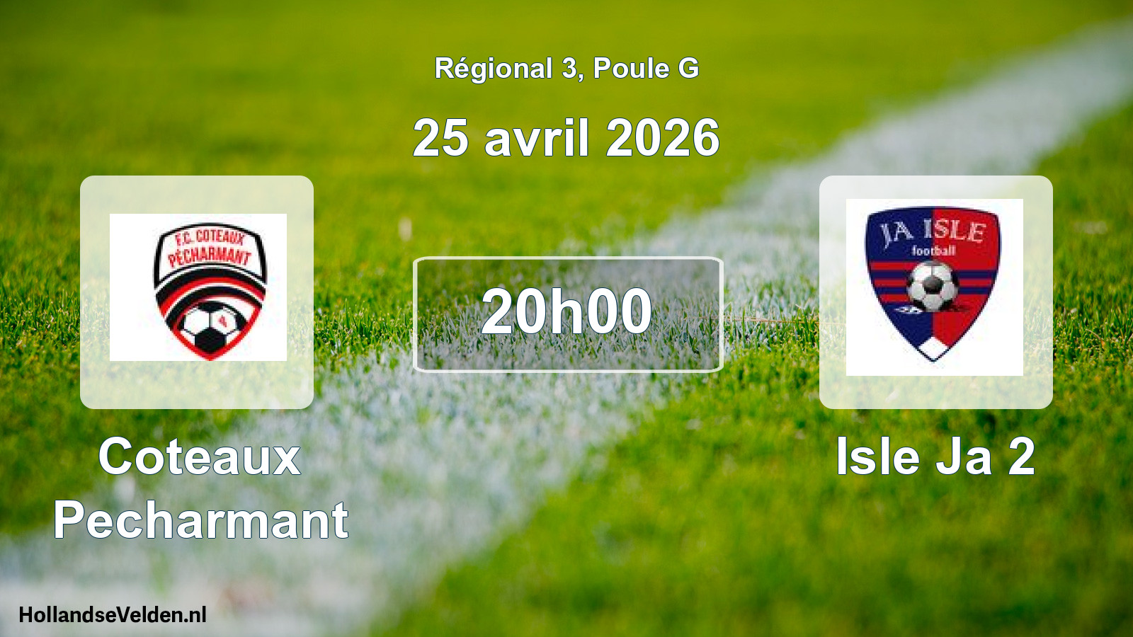 Geplande wedstrijd: Coteaux Pecharmant - Isle Ja 2 (25 april 2026)