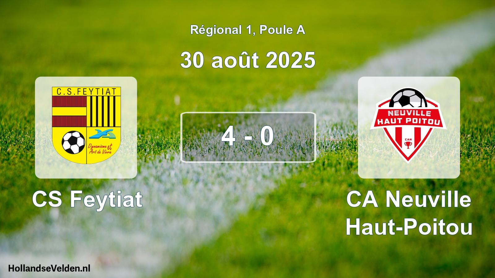 Match joué: CS Feytiat - CA Neuville Haut-Poitou 4 - 0 (30 août 2025)