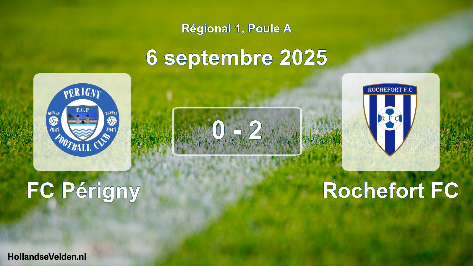 Match joué: FC Périgny - Rochefort FC 0 - 2 (6 septembre 2025)