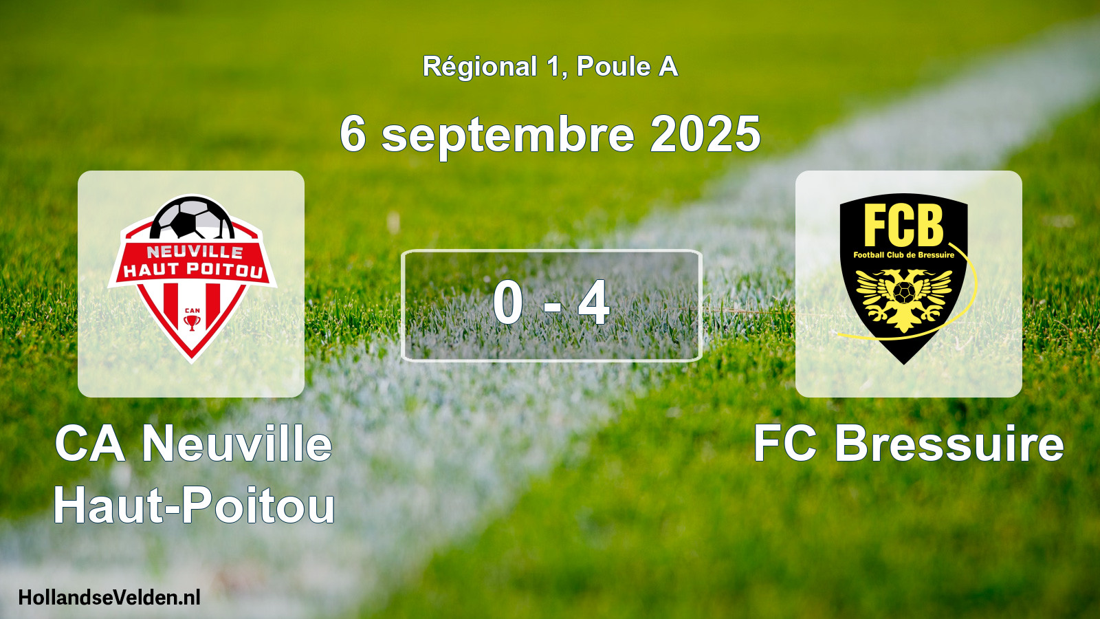 Match joué: CA Neuville Haut-Poitou - FC Bressuire 0 - 4 (6 septembre 2025)