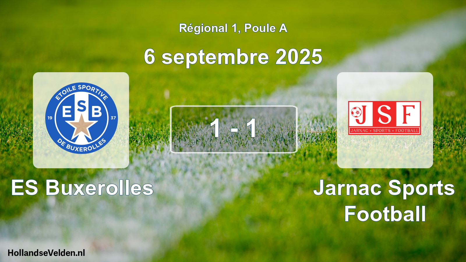 Match joué: ES Buxerolles - Jarnac Sports Football 1 - 1 (6 septembre 2025)