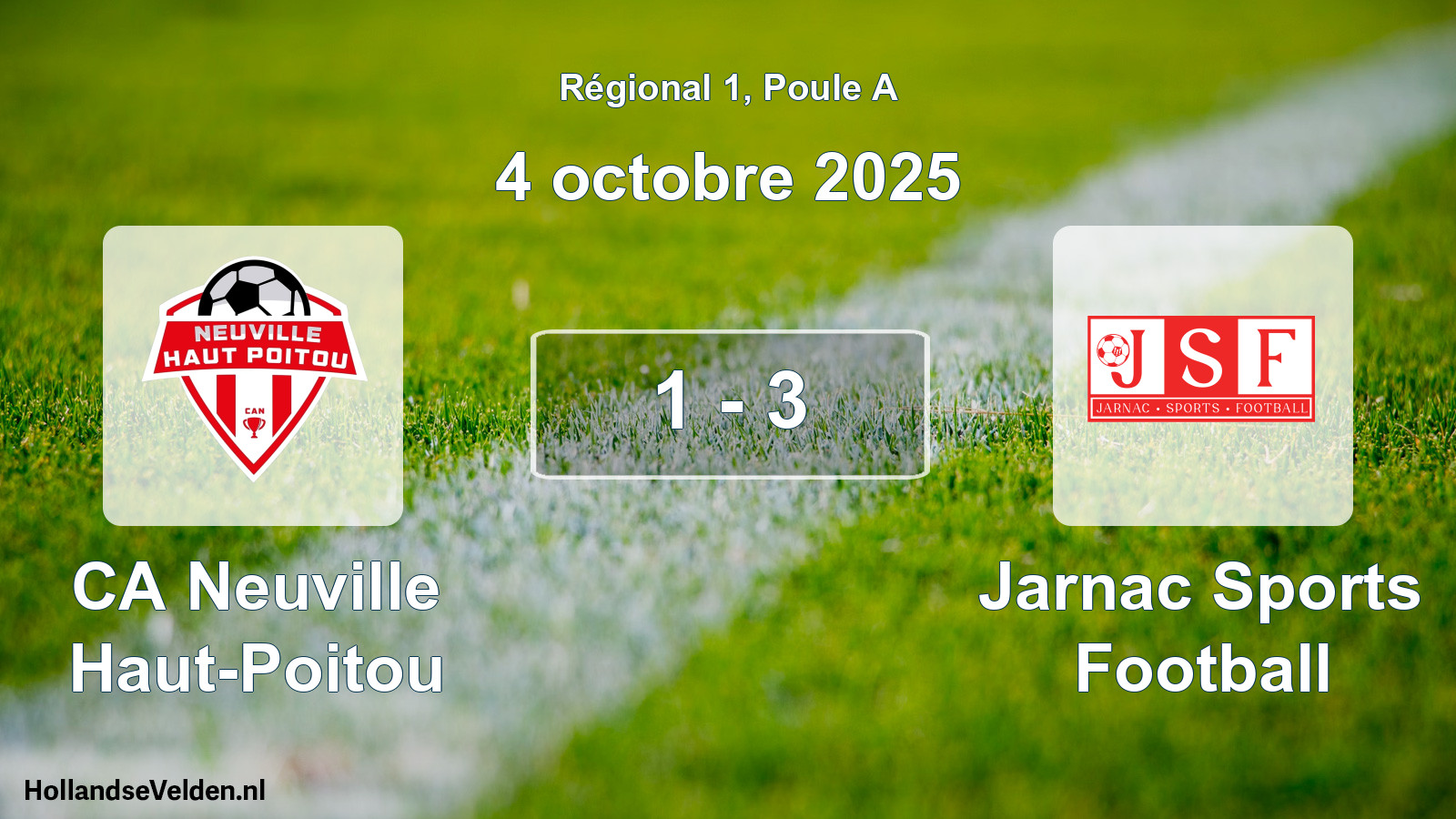 Match joué: CA Neuville Haut-Poitou - Jarnac Sports Football 1 - 3 (4 octobre 2025)