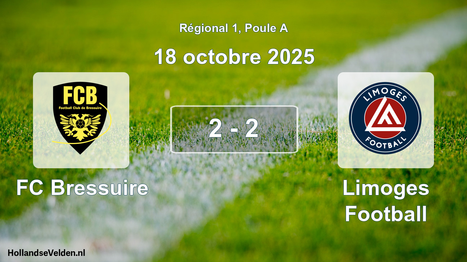 Gespeelde wedstrijd: FC Bressuire - Limoges Football 2 - 2 (18 oktober 2025)