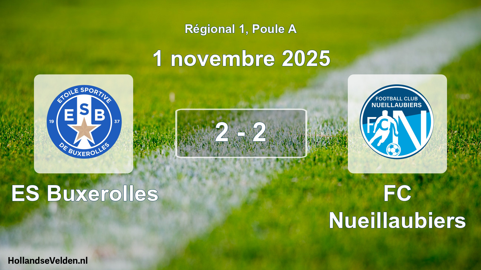 Match joué: ES Buxerolles - FC Nueillaubiers 2 - 2 (1 novembre 2025)