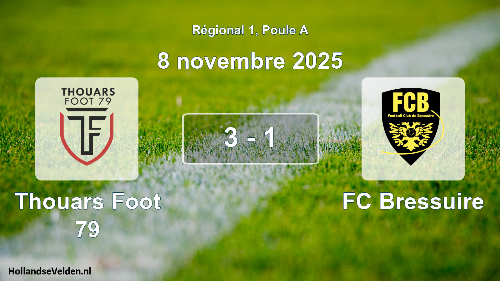Match joué: Thouars Foot 79 - FC Bressuire 3 - 1 (8 novembre 2025)