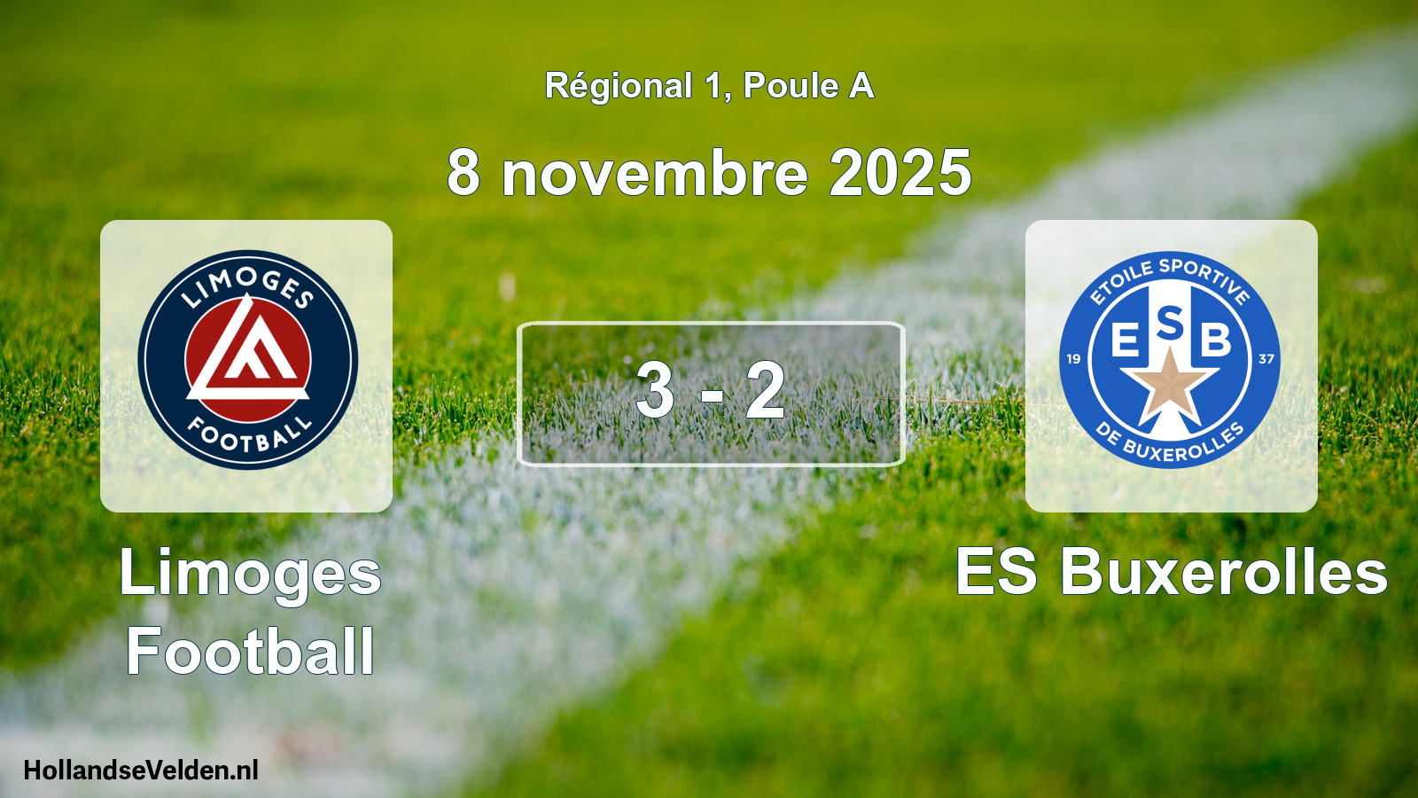 Total number of matches played: Limoges Football - ES Buxerolles 3 - 2 (8 November 2025)