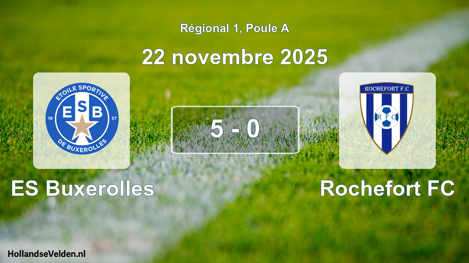 Match joué: ES Buxerolles - Rochefort FC 5 - 0 (22 novembre 2025)