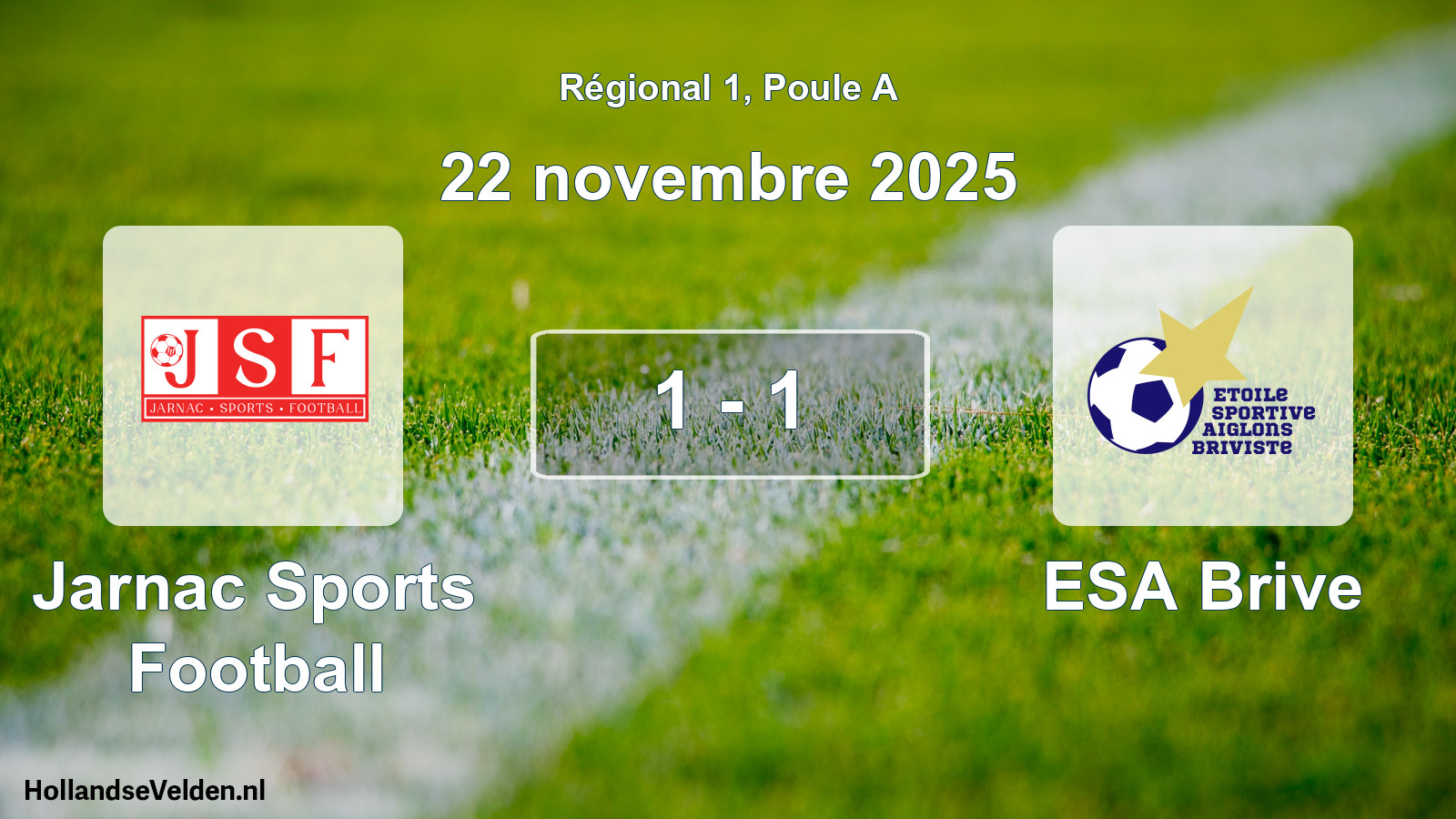 Match joué: Jarnac Sports Football - ESA Brive 1 - 1 (22 novembre 2025)