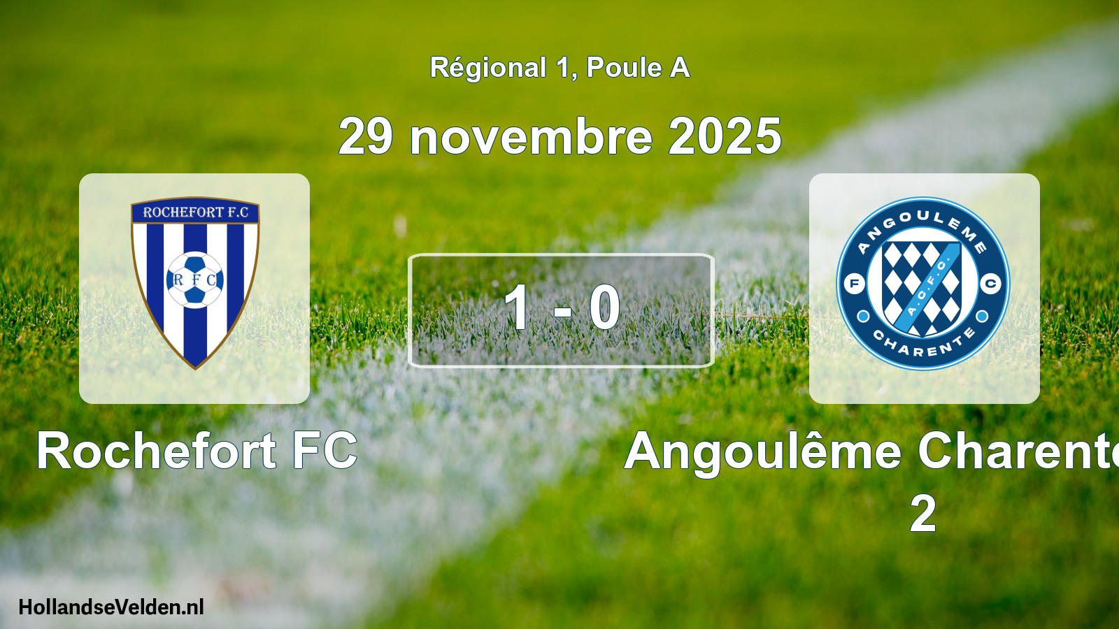 Total number of matches played: Rochefort FC - Angoulême Charente FC 2 1 - 0 (29 November 2025)