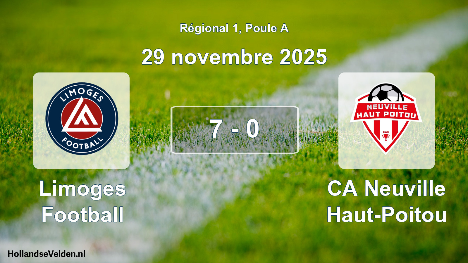 Match joué: Limoges Football - CA Neuville Haut-Poitou 7 - 0 (29 novembre 2025)