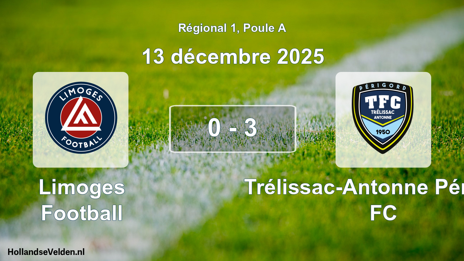 Match joué: Limoges Football - Trélissac-Antonne Périgord FC 0 - 3 (13 décembre 2025)