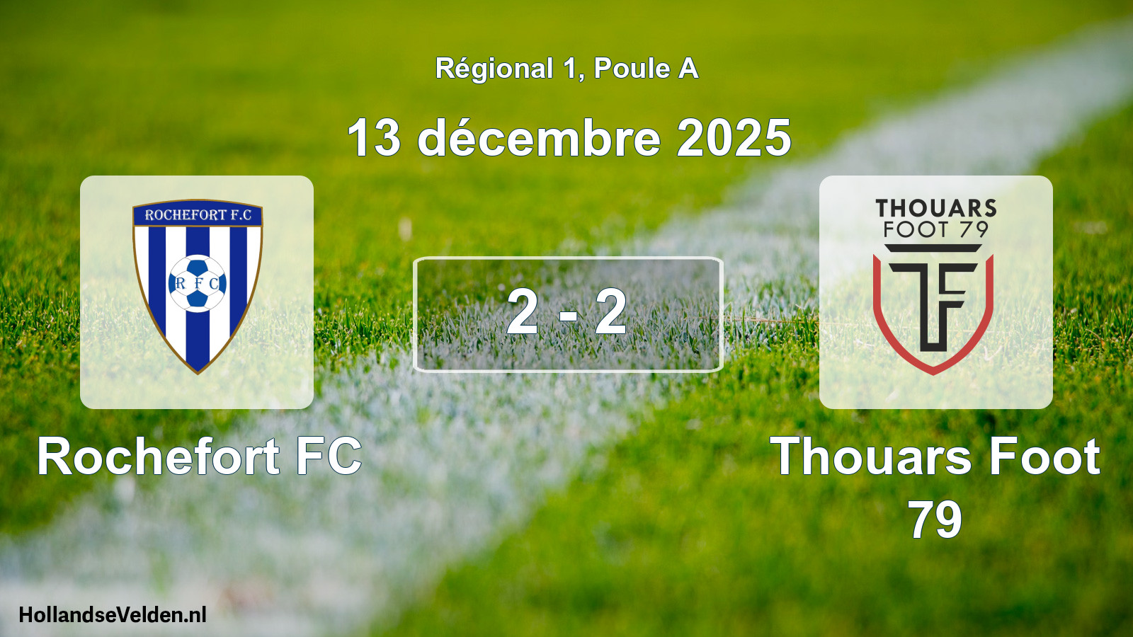 Match joué: Rochefort FC - Thouars Foot 79 2 - 2 (13 décembre 2025)